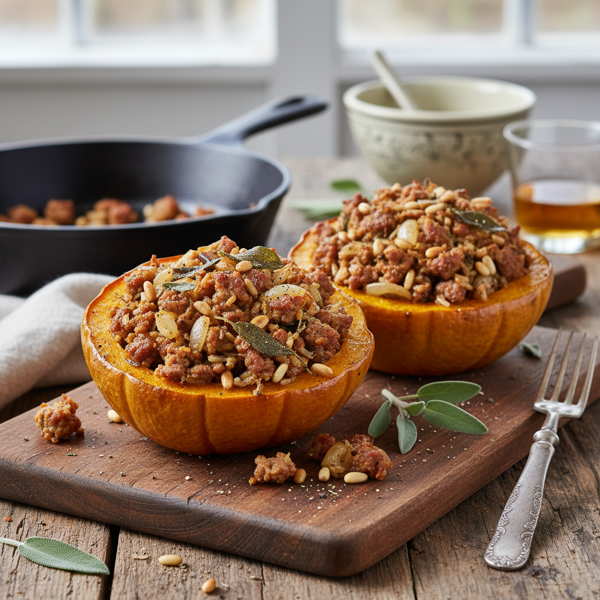 Hearty Sage and Sausage-Stuffed Acorn Squash recipe