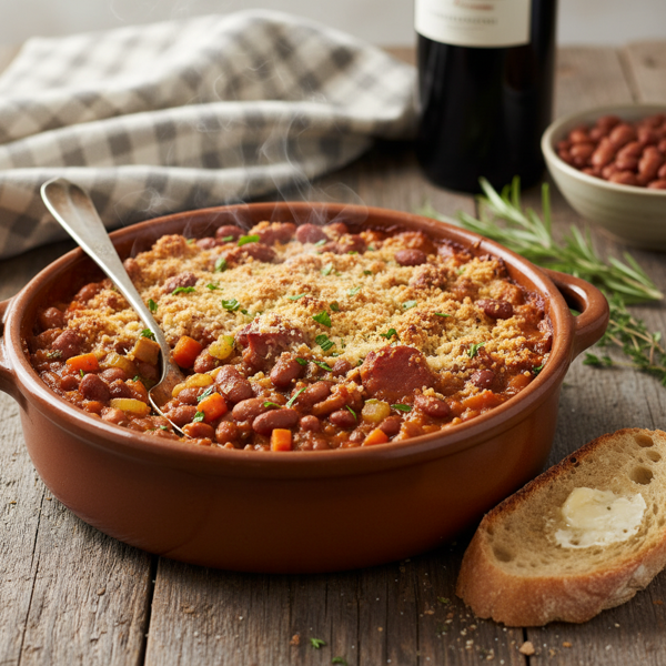 Hearty Saucy Navy Beans Bake recipe