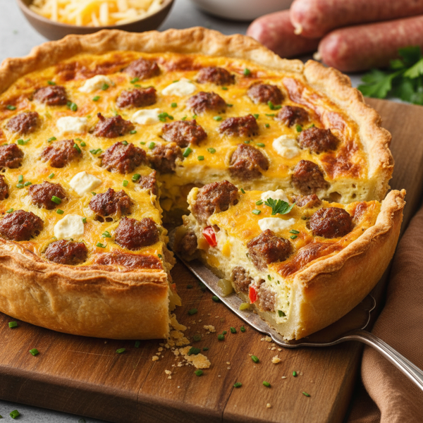 Hearty Sausage & Cheese Quiche recipe