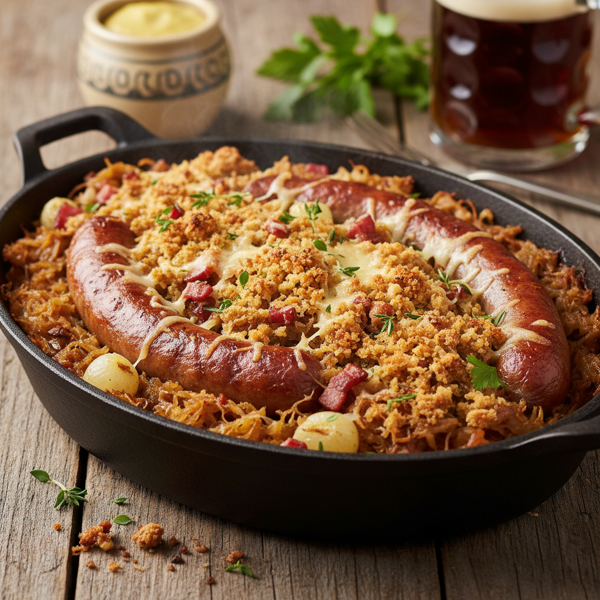 Hearty Sausage and Sauerkraut Bake recipe