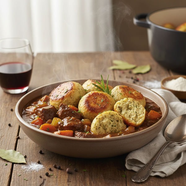 Hearty Savory Beef Stew Dumplings recipe