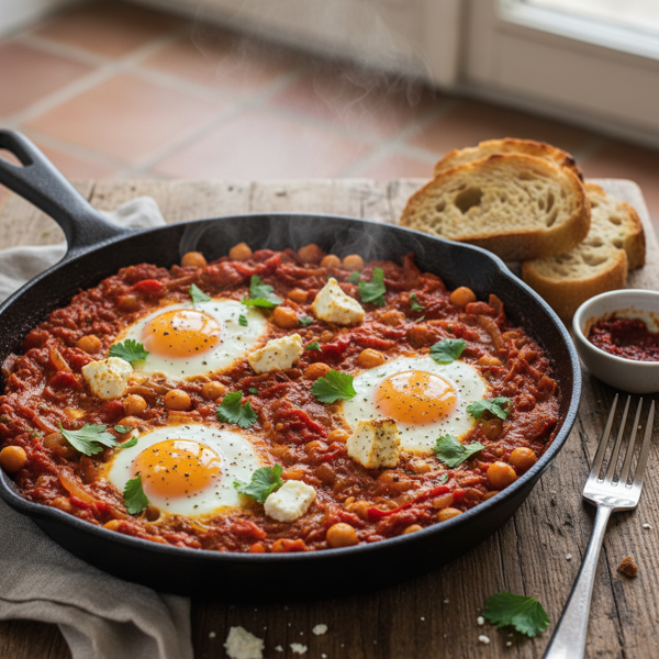 Hearty Shakshuka with Chickpeas and Feta recipe