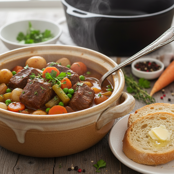 Hearty Slow-Baked Beef and Vegetable Stew recipe