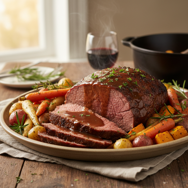 Hearty Slow-Cooked Rump Roast with Veggie Medley recipe