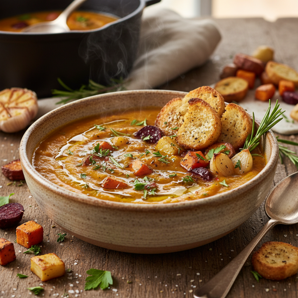 Hearty Slow-Roasted Root Vegetable Soup recipe