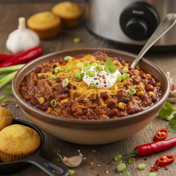 Hearty Slow Cooker Beef Chili Delight recipe