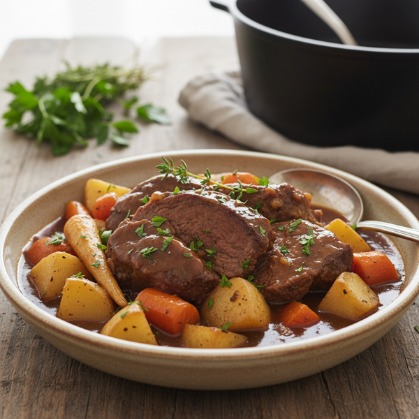 Hearty Slow Cooker Beef Pot Roast with Gravy recipe