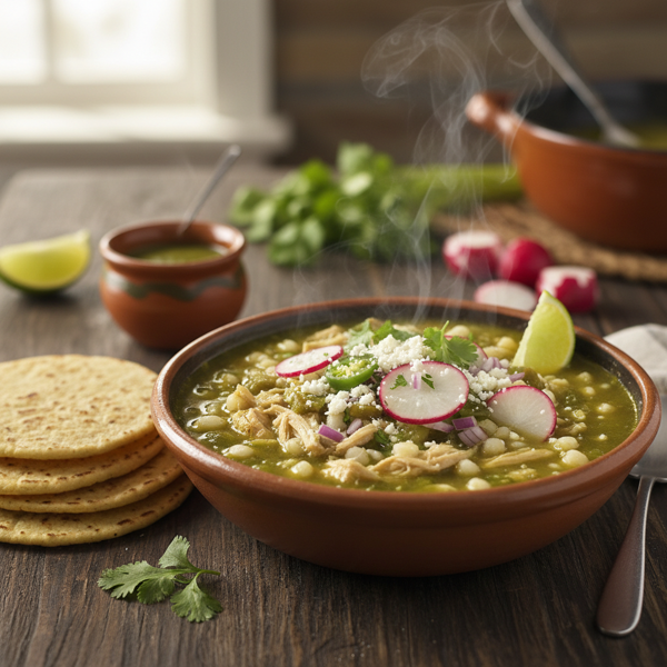 Hearty Slow Cooker Chicken Pozole with Verde Twist recipe