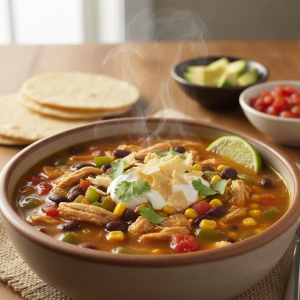 Hearty Slow Cooker Chicken Taco Soup recipe