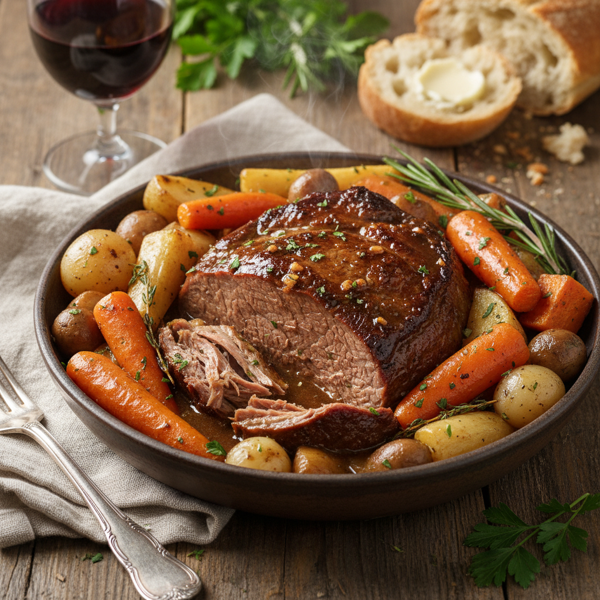 Hearty Slow Cooker Chuck Roast with Root Vegetables recipe