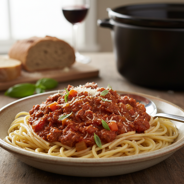 Hearty Slow Cooker Spaghetti Bolognese recipe