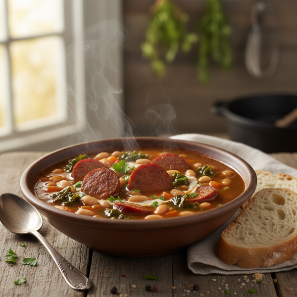 Hearty Smoked Sausage and Navy Bean Soup recipe