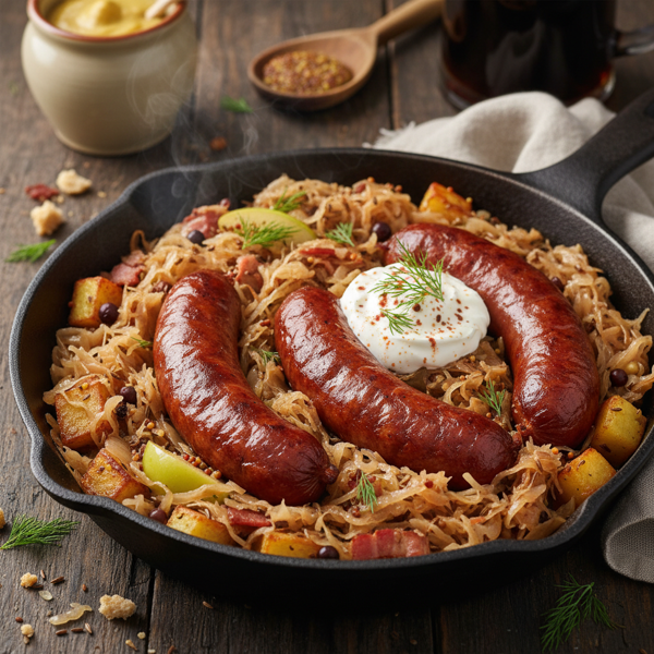 Hearty Smoked Sausage and Sauerkraut Delight recipe
