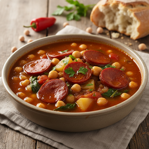 Hearty Spanish Chickpea & Chorizo Soup recipe