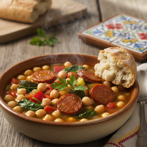 Hearty Spanish Chickpea and Vegetable Soup recipe