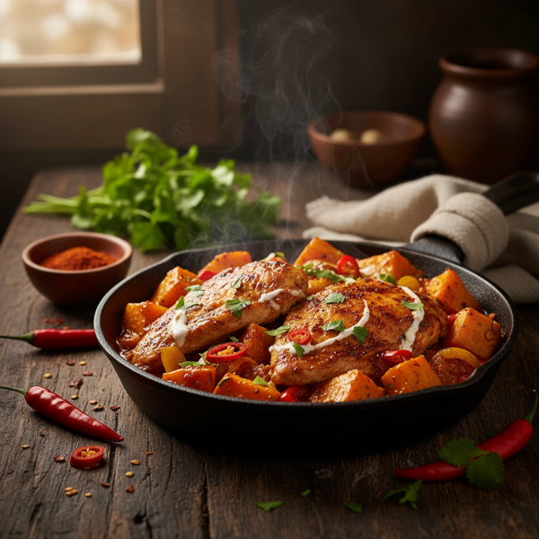 Hearty Spicy Chicken and Pumpkin Delight recipe