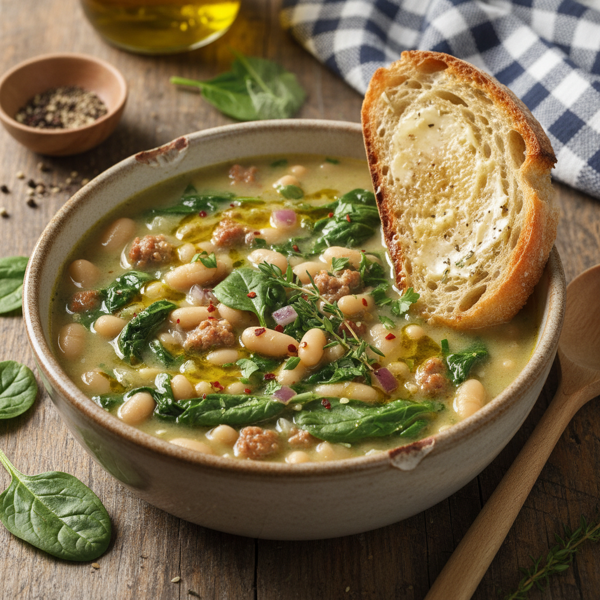 Hearty Spinach and White Bean Soup recipe