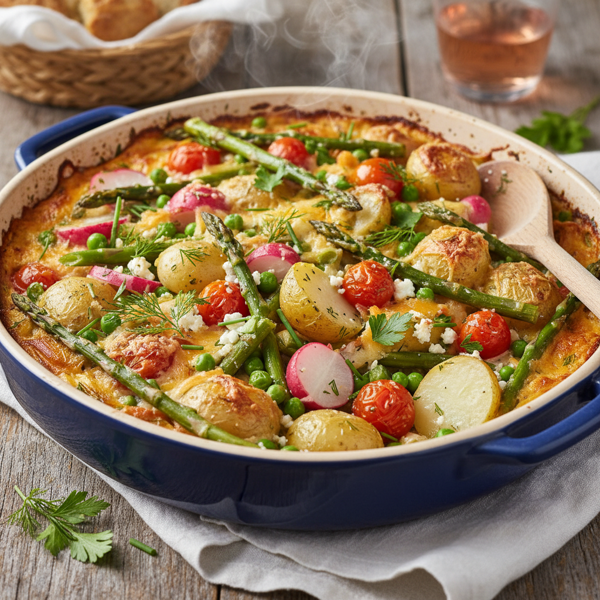 Hearty Spring Potato and Veggie Bake recipe