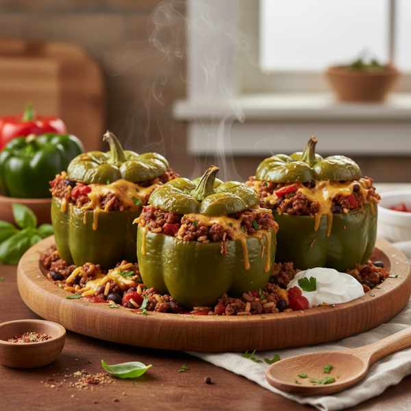 Hearty Stuffed Green Bell Peppers Delight recipe