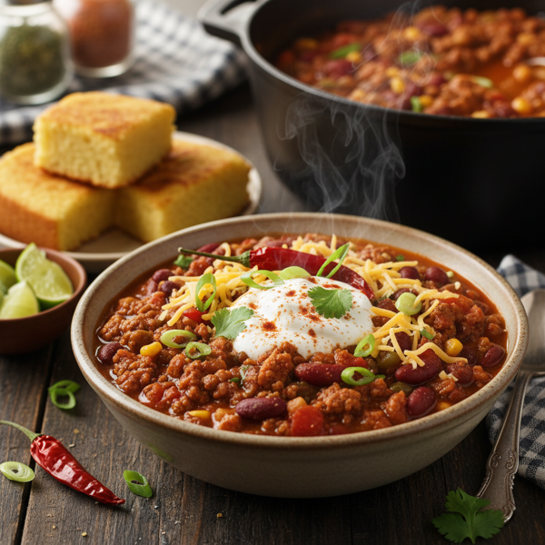 Hearty TVP and Bean Chili recipe