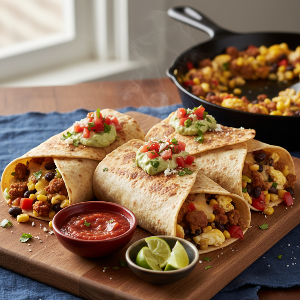 Hearty Tex-Mex Breakfast Burritos recipe