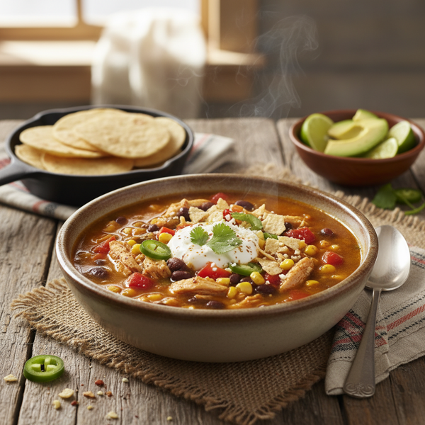Hearty Tex-Mex Chicken Taco Soup recipe