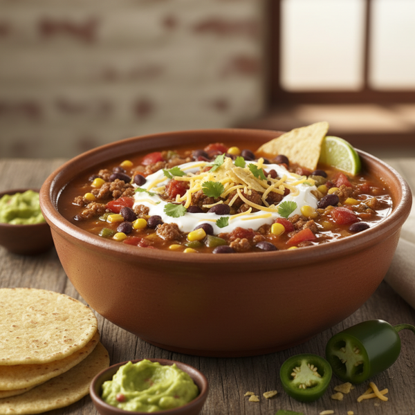 Hearty Tex-Mex Chunky Taco Soup recipe