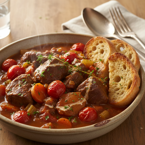 Hearty Tomato-Braised Beef Stew recipe