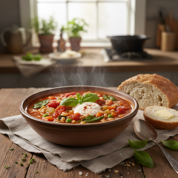 Hearty Tomato and Barley Vegetable Soup recipe