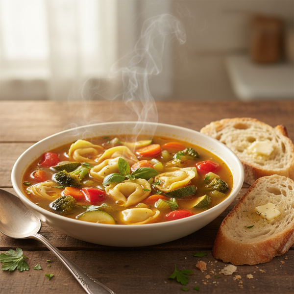 Hearty Tortellini & Veggie Delight Soup recipe