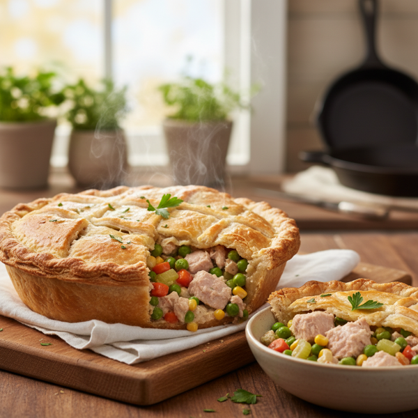 Hearty Tuna Vegetable Pot Pie recipe