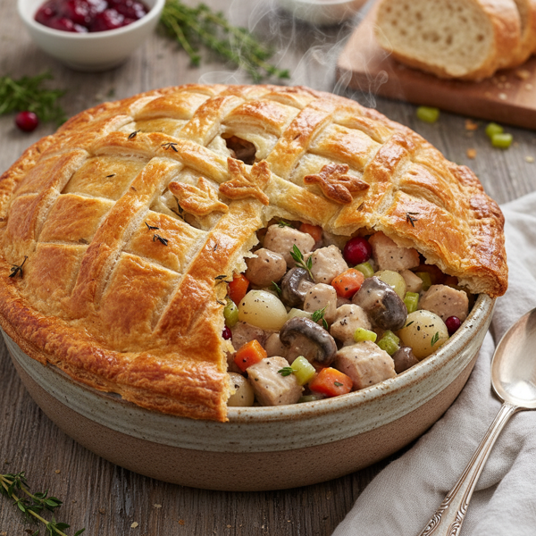 Hearty Turkey & Mushroom Pot Pie recipe