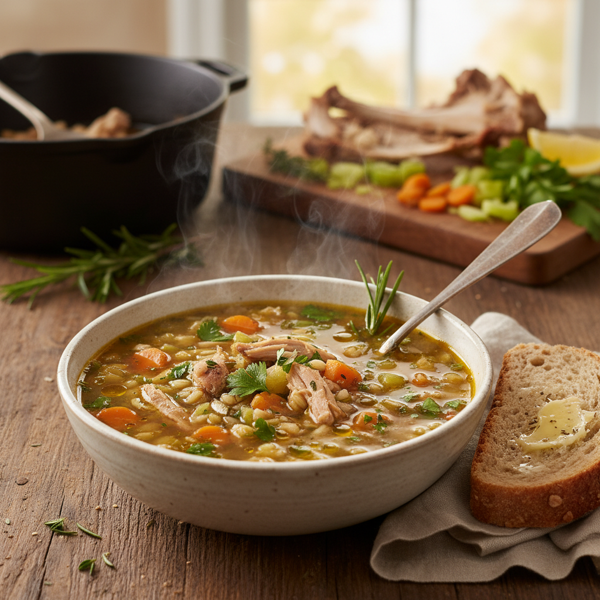 Hearty Turkey and Barley Soup recipe