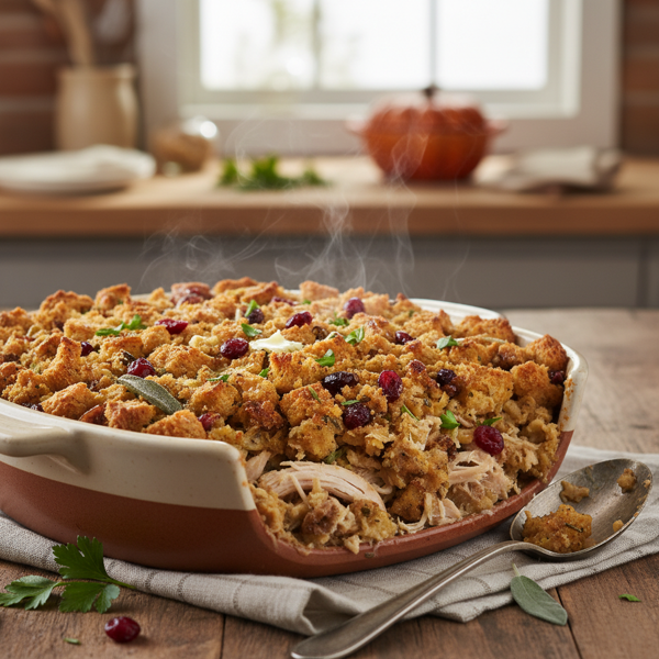 Hearty Turkey and Stuffing Casserole recipe