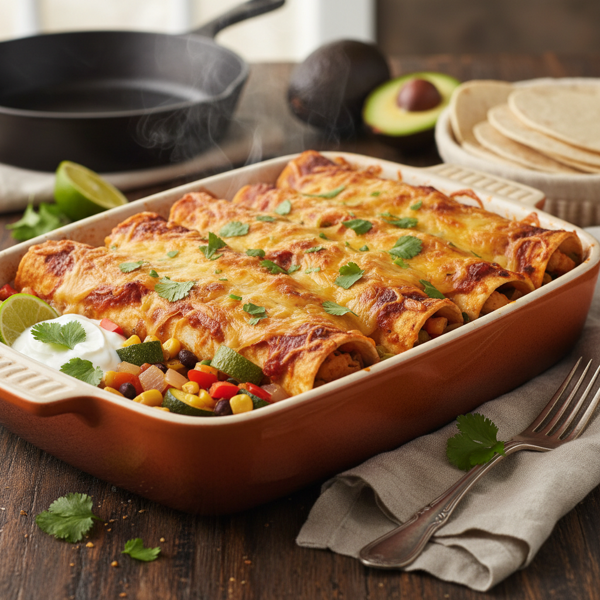 Hearty Turkey and Veggie Enchiladas recipe