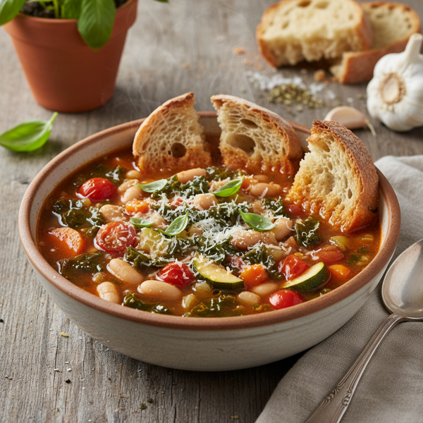 Hearty Tuscan Bean & Vegetable Medley Soup recipe