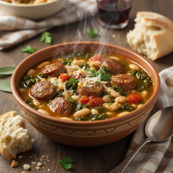 Hearty Tuscan Sausage and White Bean Soup recipe