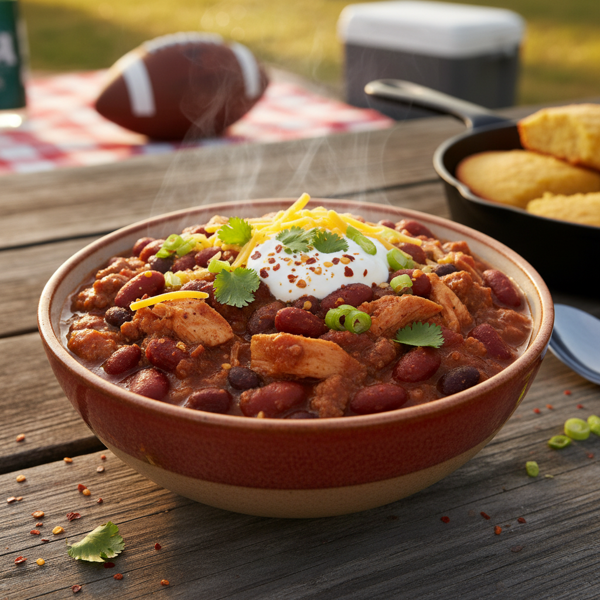Hearty Two-Bean Tailgate Chili recipe