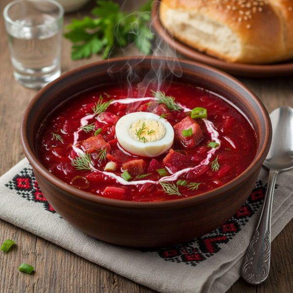 Hearty Ukrainian Beet Borscht recipe
