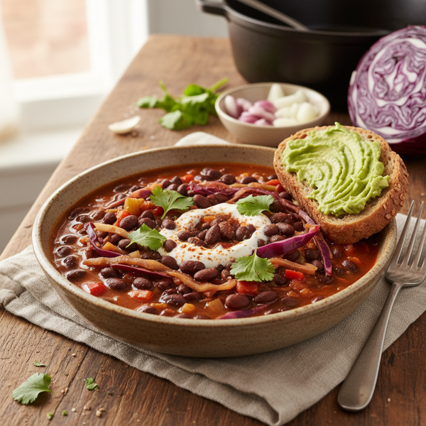 Hearty Vegan Black Bean & Cabbage Stew recipe