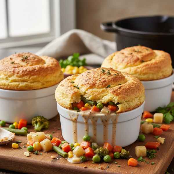 Hearty Vegetable Souffle Pot Pies recipe