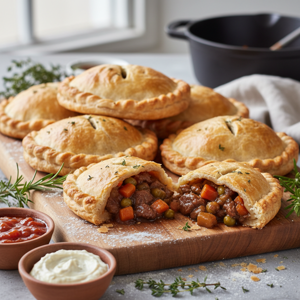 Hearty Vegetable and Beef Pasties recipe