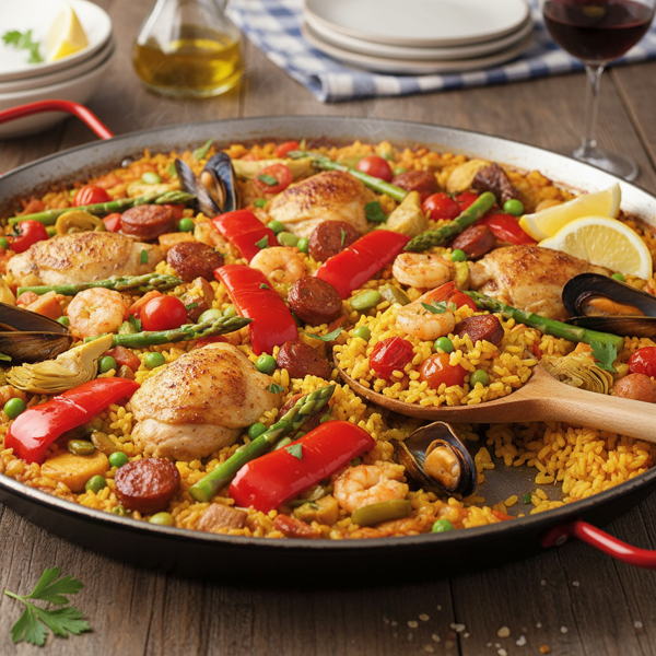 Hearty Vegetable and Meat Paella recipe