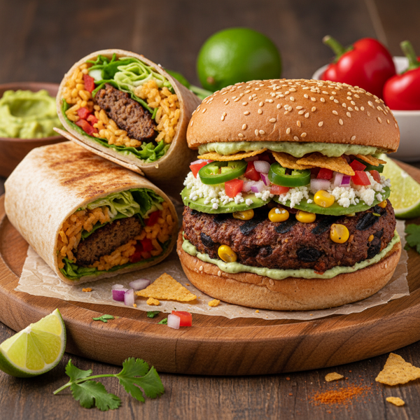 Hearty Vegetarian Fiesta Burger & Wrap Blend recipe