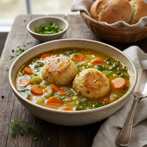Hearty Vegetarian Matzo Ball Soup recipe