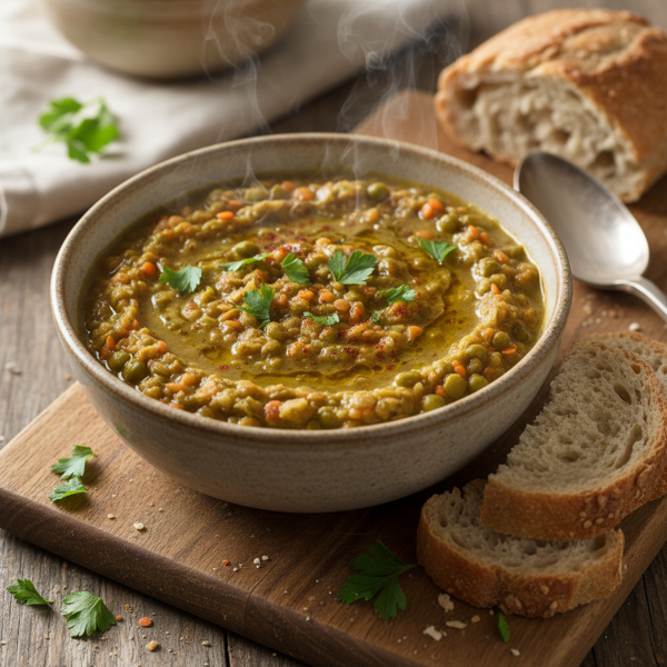 Hearty Vegetarian Split Pea and Lentil Stew recipe