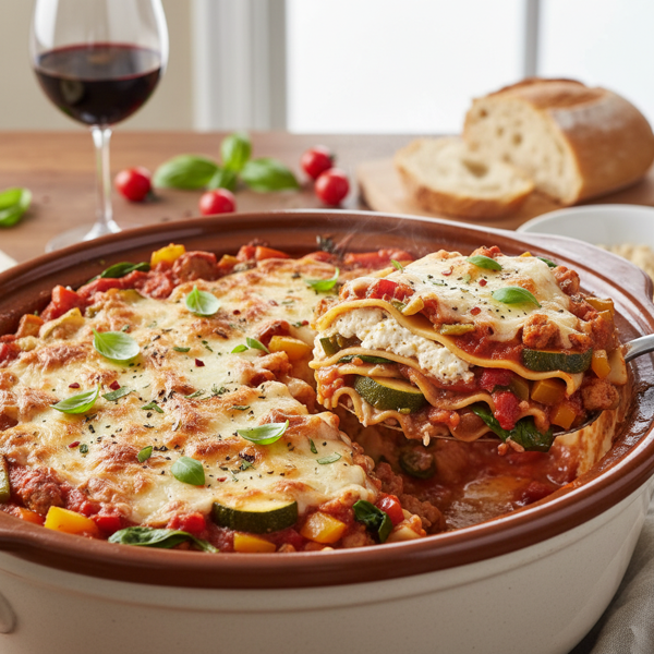 Hearty Veggie Crock Pot Lasagna recipe