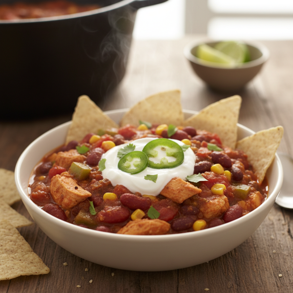 Hearty Weight Watchers Slow-Cooked Chicken Chili recipe