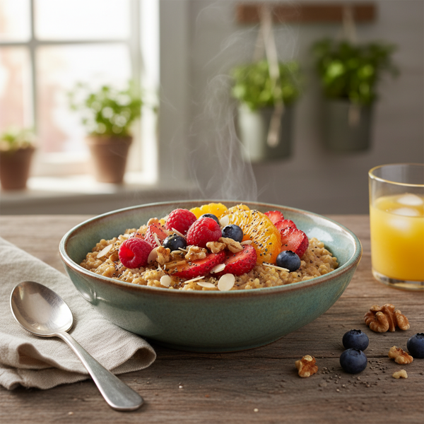 Hearty Wheat Bran and Fruit Breakfast Bowl recipe