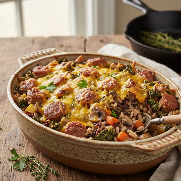 Hearty Wild Rice & Sausage Casserole recipe